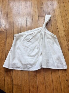 Showpo White One-Shoulder Knot Tank